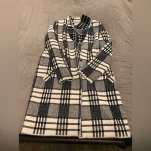 Plaid sweater coat